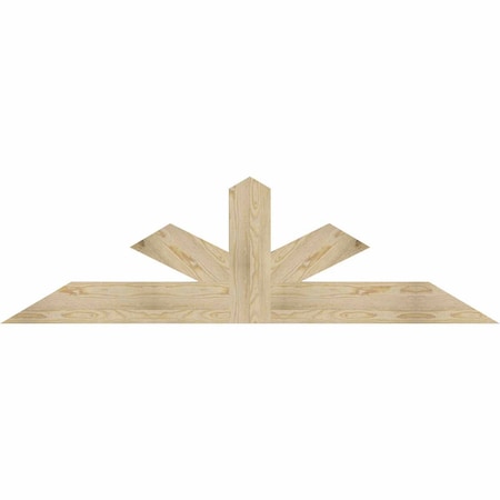 Ekena Millwork Saratoga Rough Sawn Timber Gable Bracket, Douglas Fir, 72"W x 21"H x 2"D x 6"F, 7/12 Pitch GBW072X21X0206SAR00RDF